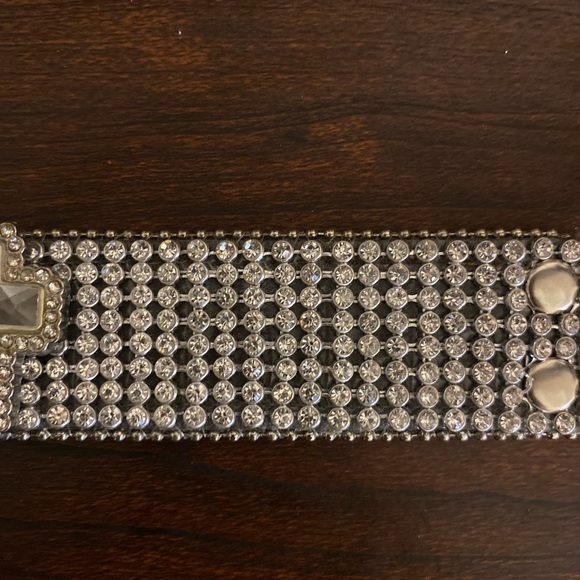 Authentic Vintage Black Leather And Crystals With 3 Double Sided Sizer - Picture 3 of 11